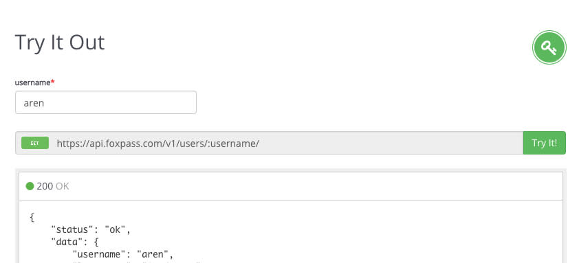 Screenshot showing how to test API keys