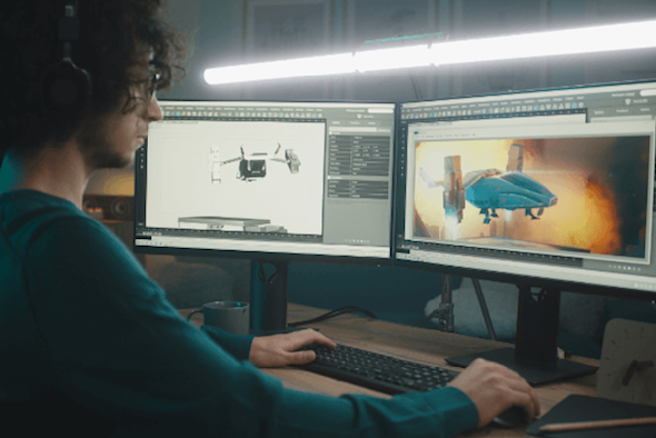 High School student using Splashtop's Remote Software to access 3D Model Program