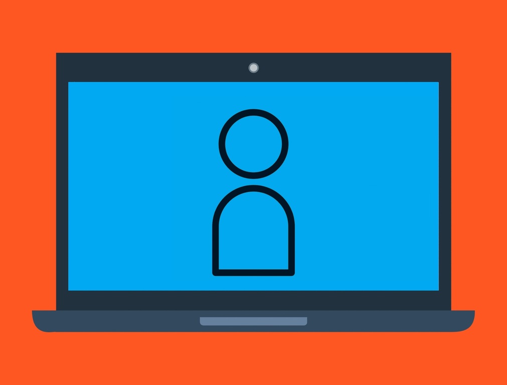 A user icon on a computer screen.