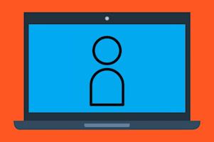 A user icon on a computer screen.