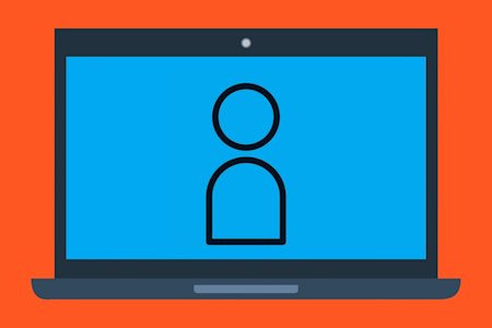 A user icon on a computer screen.