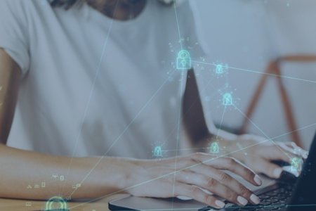 A person on a laptop using secure remote access software