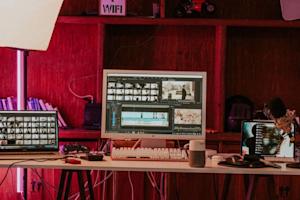 A video editing workstation.