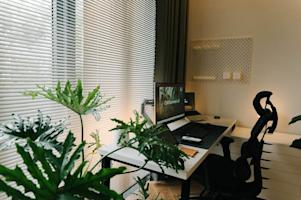A home office set up.