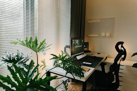 A home office set up.