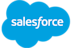 The Salesforce logo, featuring the word salesforce in white lowercase letters inside a blue cloud shape on a white background.