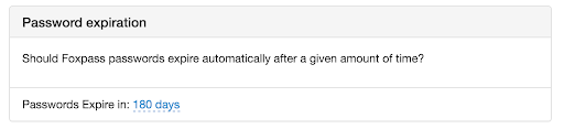 Screenshot of the password expiration feature