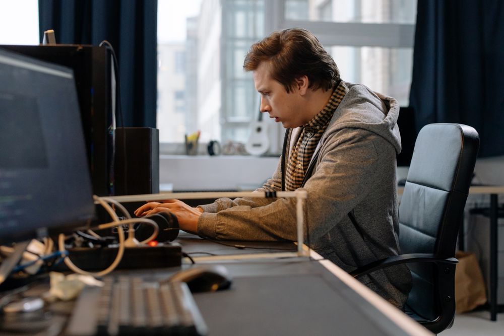 A person working at their computer.