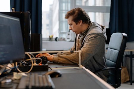 A person working at their computer.