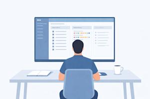 IT administrator at work using an autonomous endpoint management tool.
