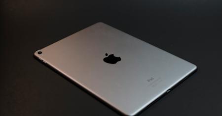 The back of an iPad tablet.