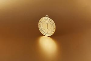Gold medal with number 1