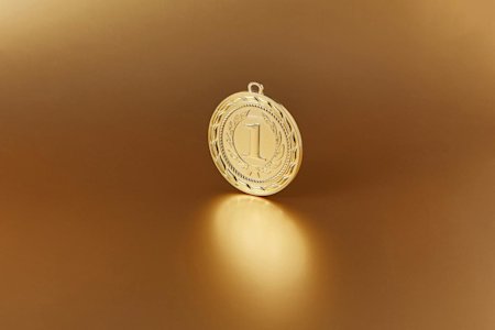 Gold medal with number 1
