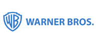 The image shows the Warner Bros. logo, featuring a blue shield with the letters WB on the left, next to the words WARNER BROS. in blue, all set against a white background.
