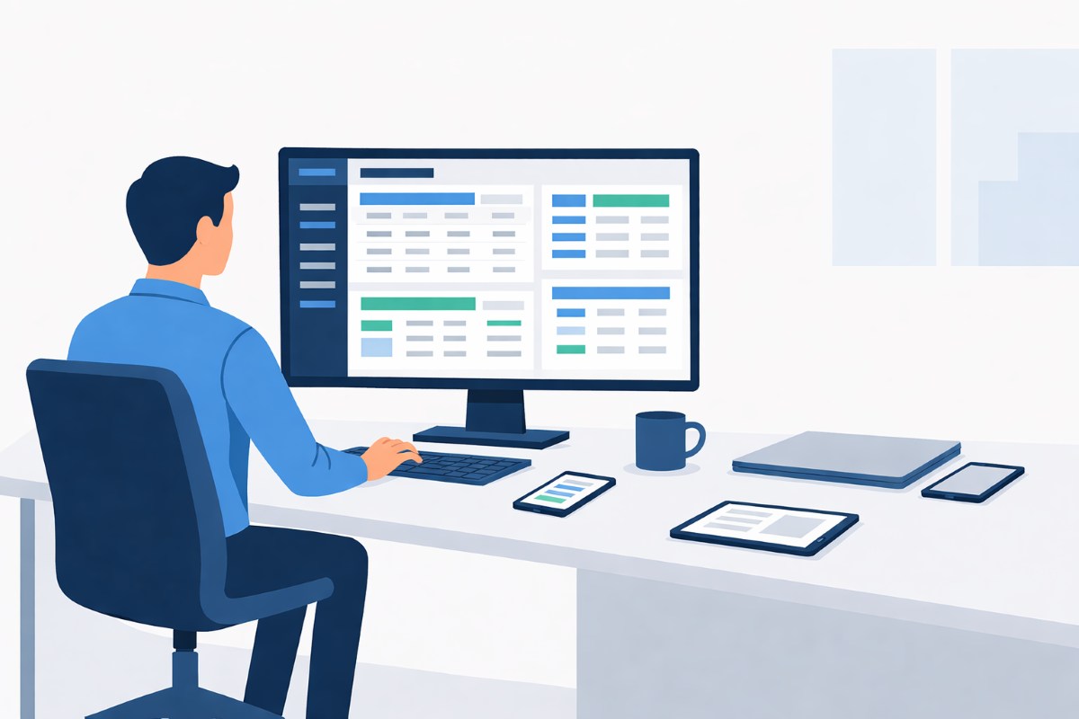An IT worker managing endpoints from Splashtop, a consolidated platform for IT operations.