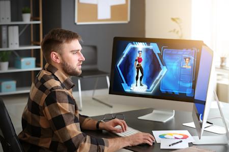 A video game developer working remotely thanks to Splashtop