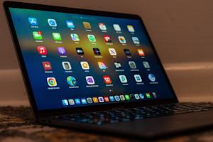 A computer with several third-party app icons.