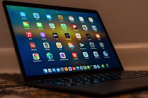 A computer with several third-party app icons.