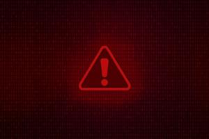 A large red exclamation point over red code