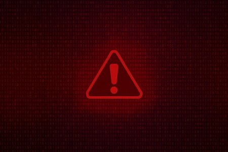A large red exclamation point over red code