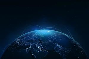 A globe interconnected by a network.