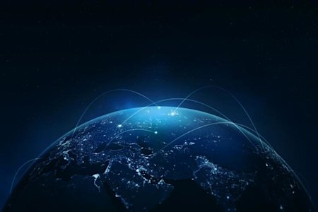 A globe interconnected by a network.