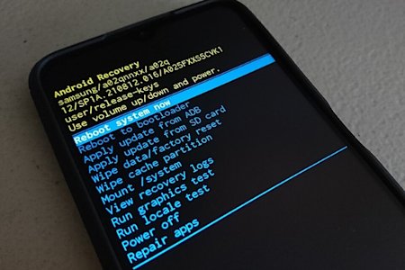 An Android device in recovery mode.