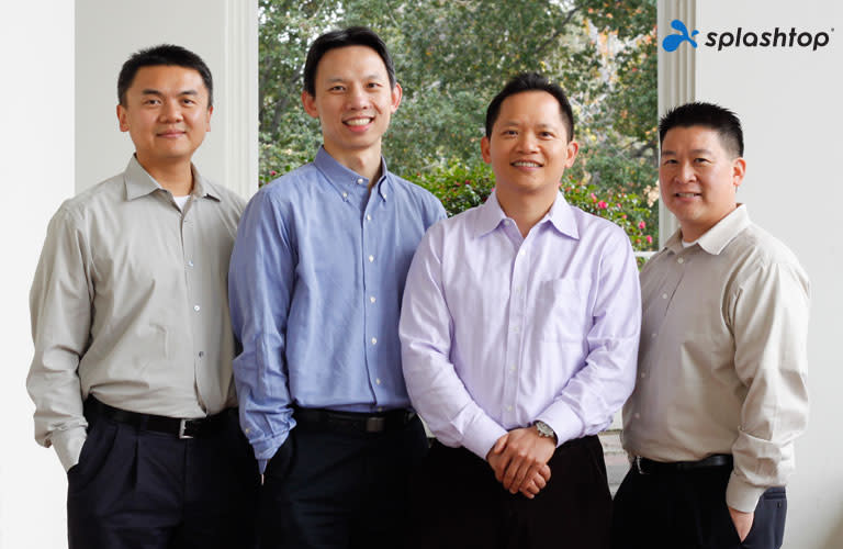 从右到左：Splashtop联合创始人Rob、Philip、Mark和Thomas