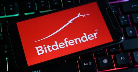 Bitdefender logo displayed on a smartphone screen