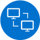 Remote access two computers connecting icon