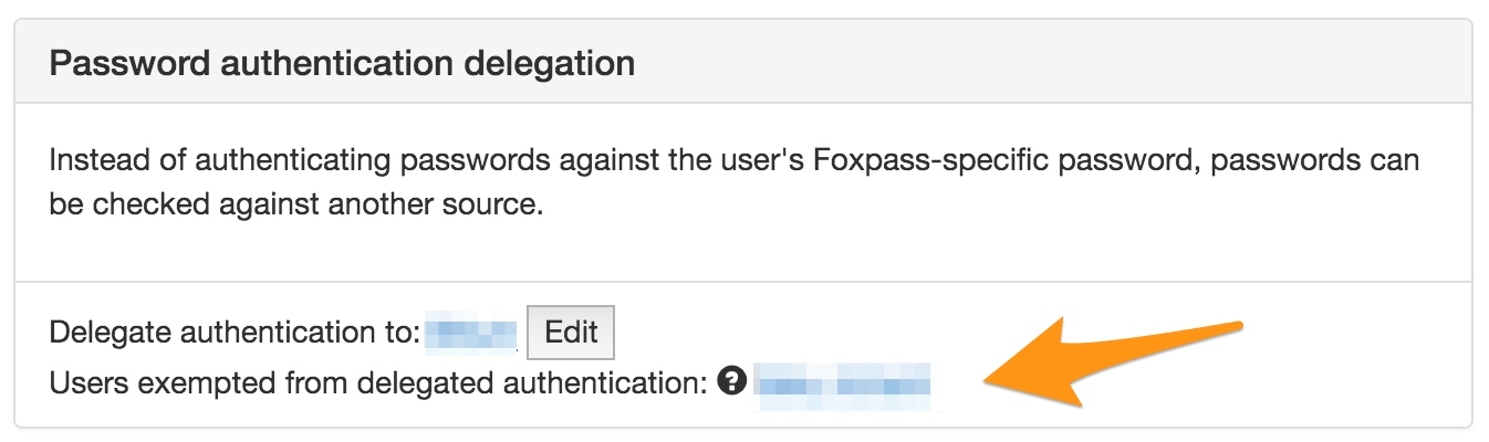 Screenshot of the password authentication delegation feature