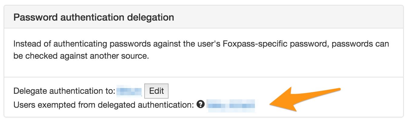 Screenshot of the password authentication delegation feature