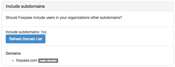 Screenshot of the subdomain support feature