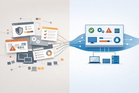 IT management before and after tool consolidation.