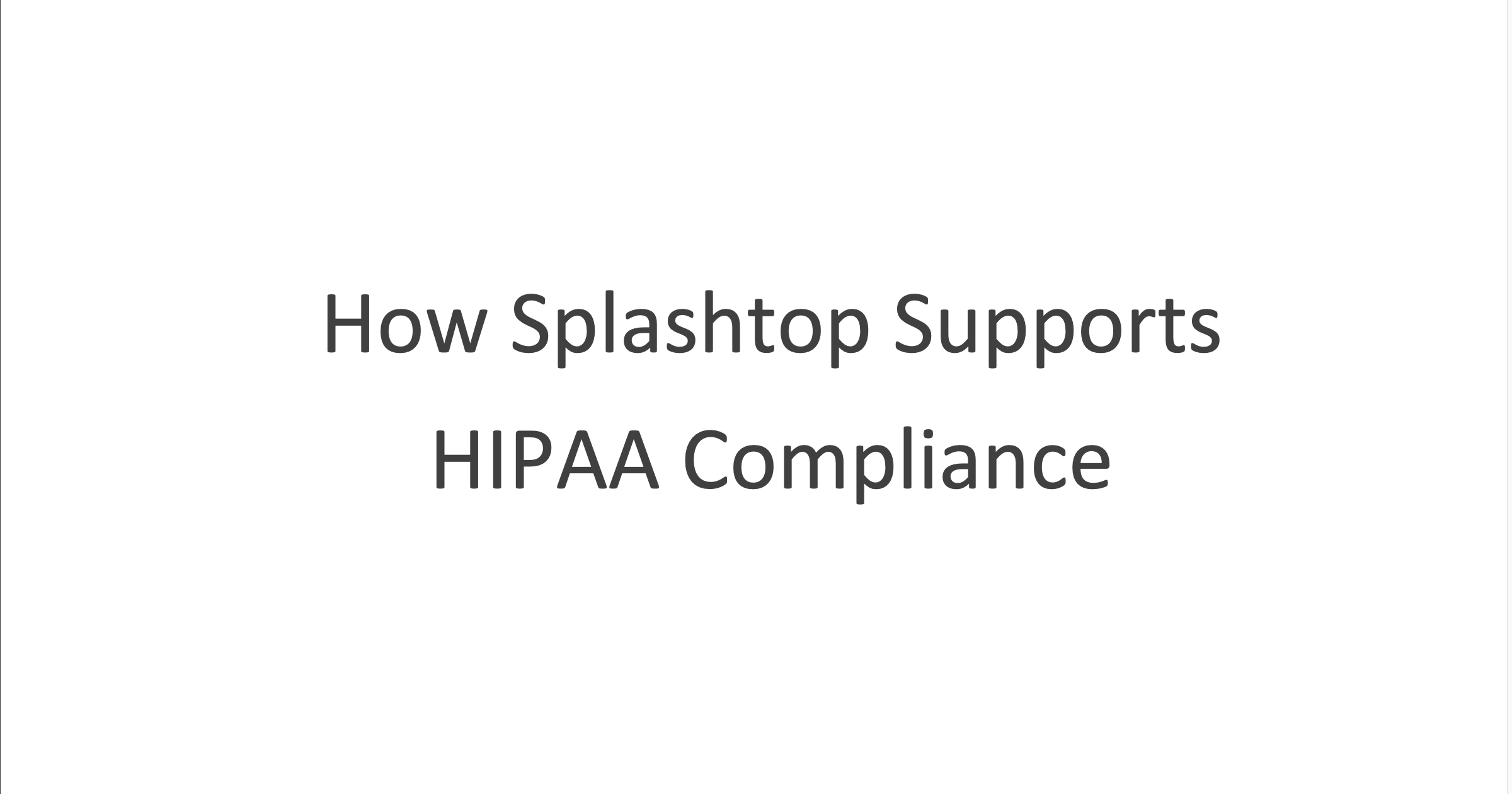 Splashtop and hipaa compliance datasheet