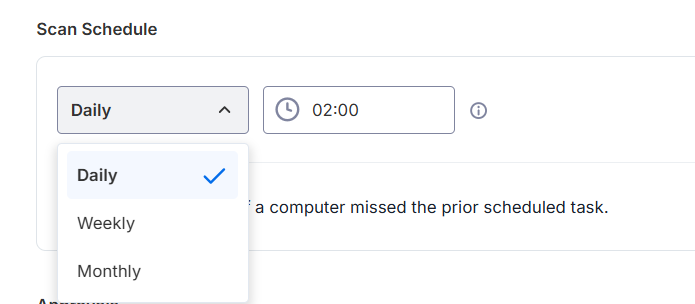Configuring the OS Patch scan schedule in Splashtop AEM