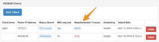 A screenshot of the reauthorization timeout feature