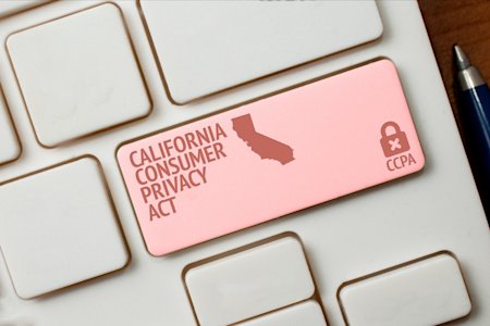 Keyboard button with California Consumer Privacy Act (CCPA) text and icon, symbolizing CCPA compliance.