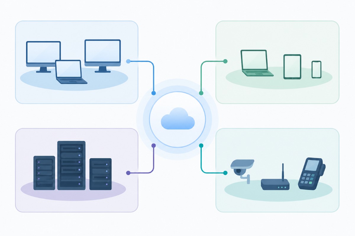 An organization's segmented network.