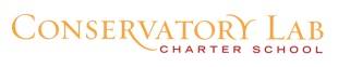 Logo for Conservatory Lab Charter School, with the school name written in a gradient of orange and gold uppercase letters on a white background.