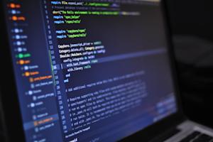 Computer code on a screen.
