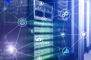 A digital image illustrating a virtual desktop infrastructure (VDI).