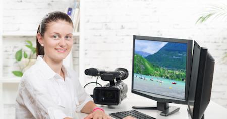 Video editor working on footage using advanced software, enabled by Splashtop's high-performance remote access