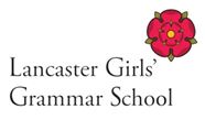 Logo of Lancaster Girls Grammar School with a red and yellow rose emblem in the upper right, and the school name written in black text on a white background.