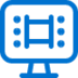 Monitor showing movie icon