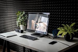 A desktop computer on a desk.