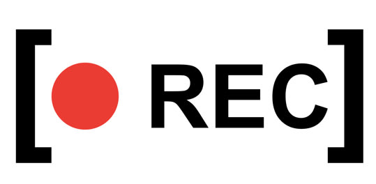 A recording symbol, as seen on a video camera