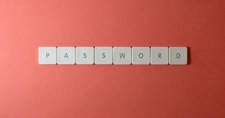 The word "password" spelled out with blocks.