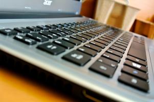 A Chromebook laptop sitting on a desk