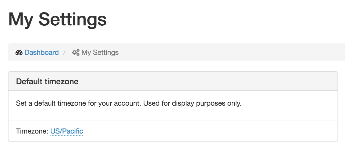 Edit default timezone screenshot